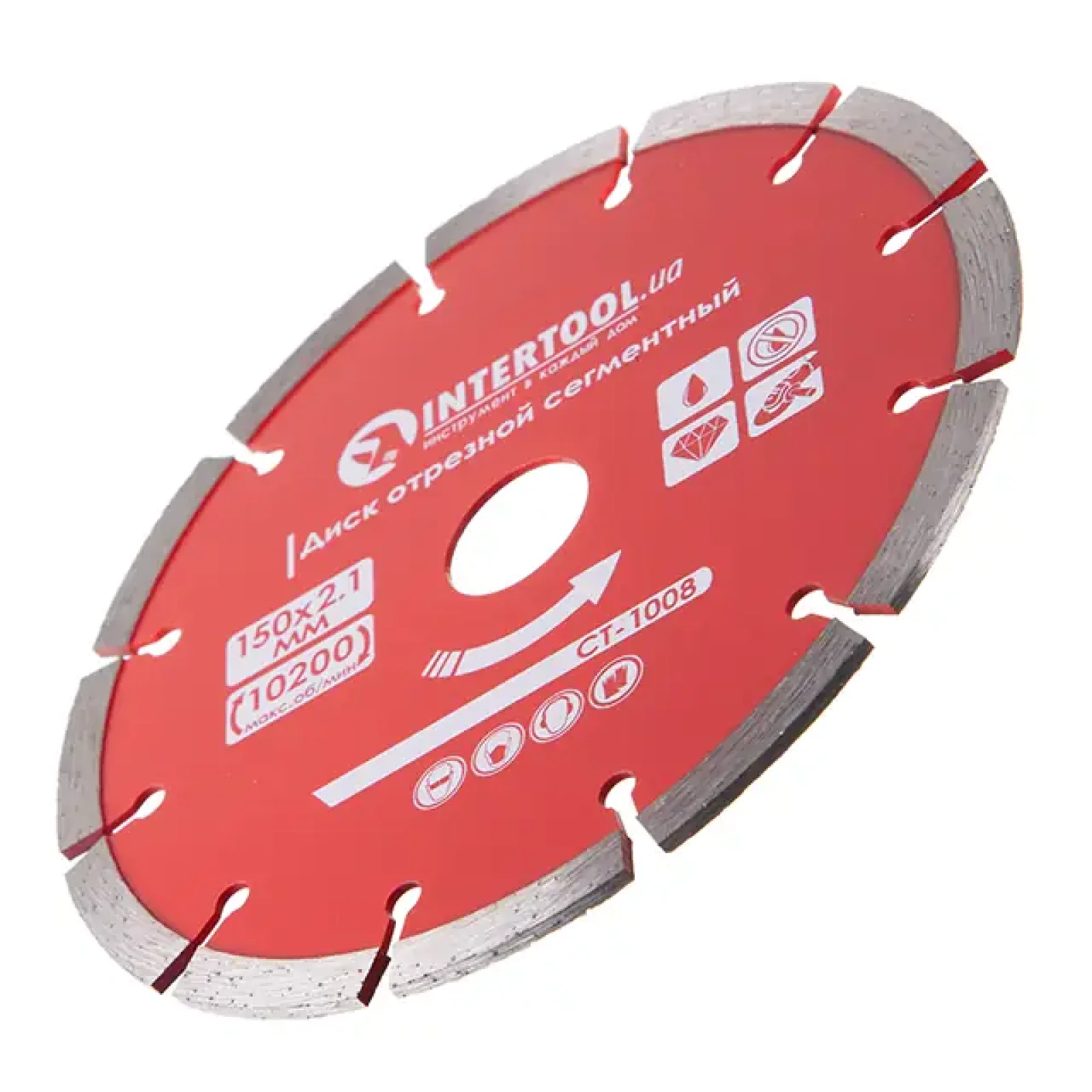 Диск відрізний сегментний алмазний, 150 мм, 22-24%, 10200 об/хв INTERTOOL (CT-1008) UA