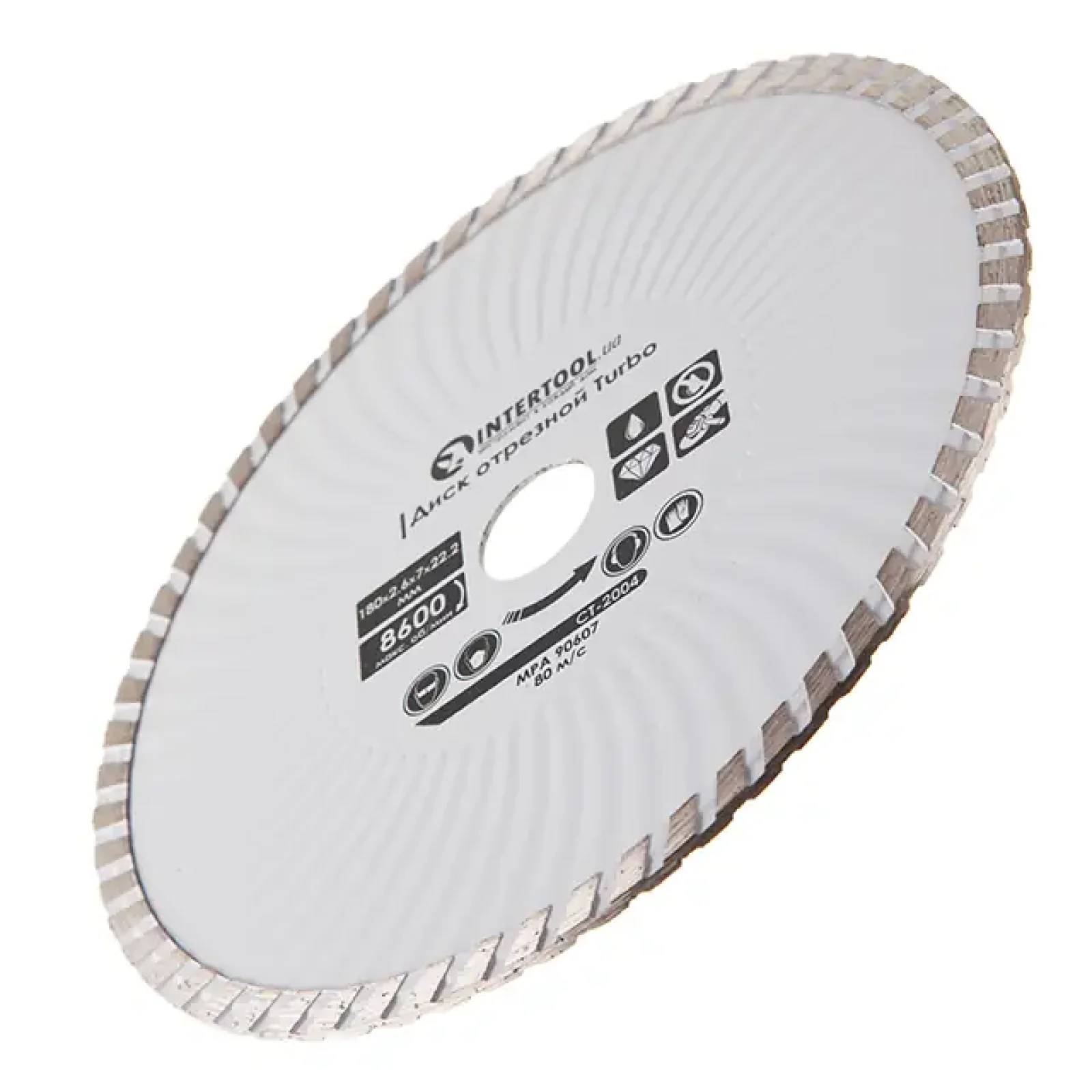 Диск відрізний алмазний Turbo, 180 мм, 16-18%, 8600 об/хв INTERTOOL (CT-2004) UA