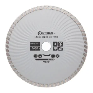Диск відрізний алмазний Turbo, 180 мм, 16-18%, 8600 об/хв INTERTOOL (CT-2004) UA