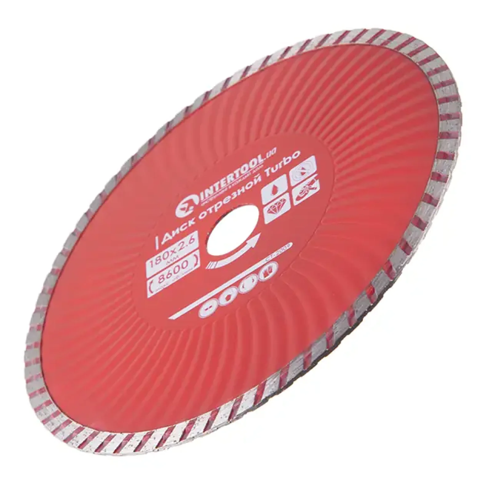 Диск відрізний алмазний Turbo, 180 мм, 22-24%, 8600 об/хв INTERTOOL (CT-2009) UA
