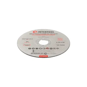 Диск відрізний по металу, 125×1,6×22,2 мм, 12200 об/хв INTERTOOL (CT-4008) UA
