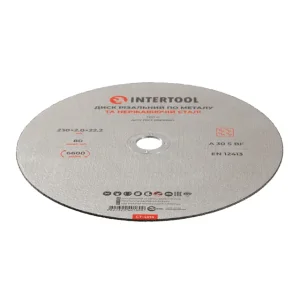 Диск відрізний по металу, 230×2,0×22,2 мм, 6600 об/хв INTERTOOL (CT-4016) UA
