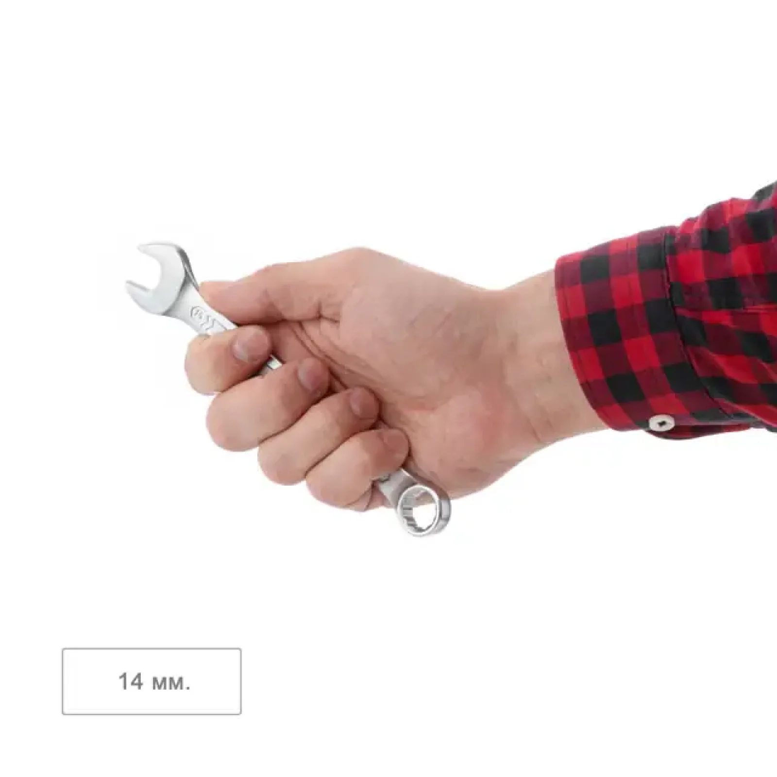 Ключ комбінований, 14 мм, Cr-V, покриття: сатин-хром, DIN3113, STORM INTERTOOL (XT-1014) UA