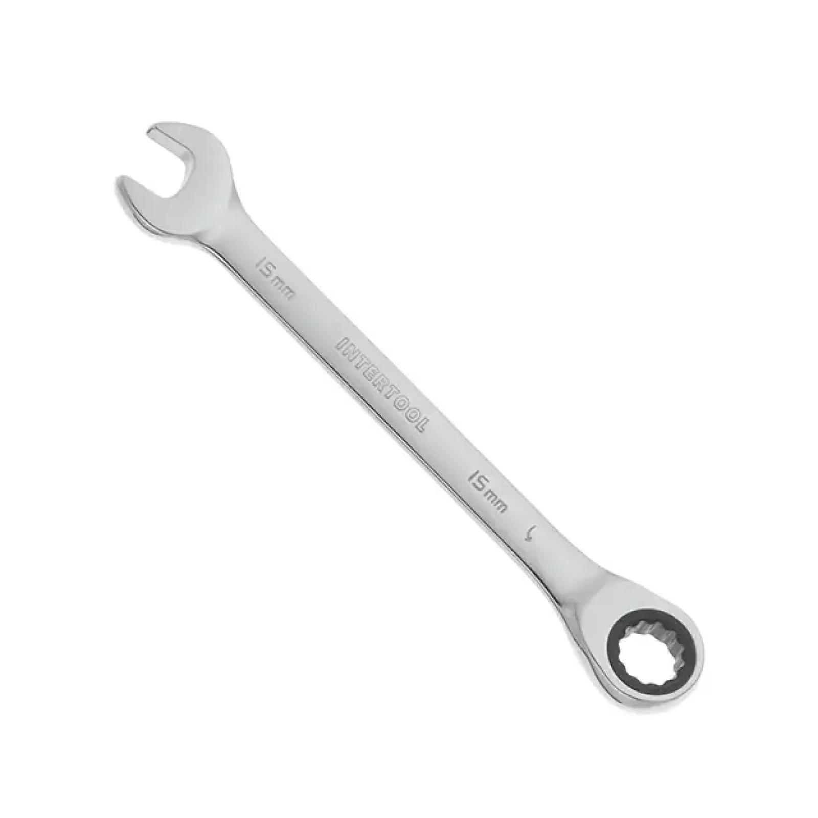 Ключ комбінований, з тріскачкою, 15 мм, Cr-V, професійний, DIN3113 INTERTOOL (XT-1355) UA