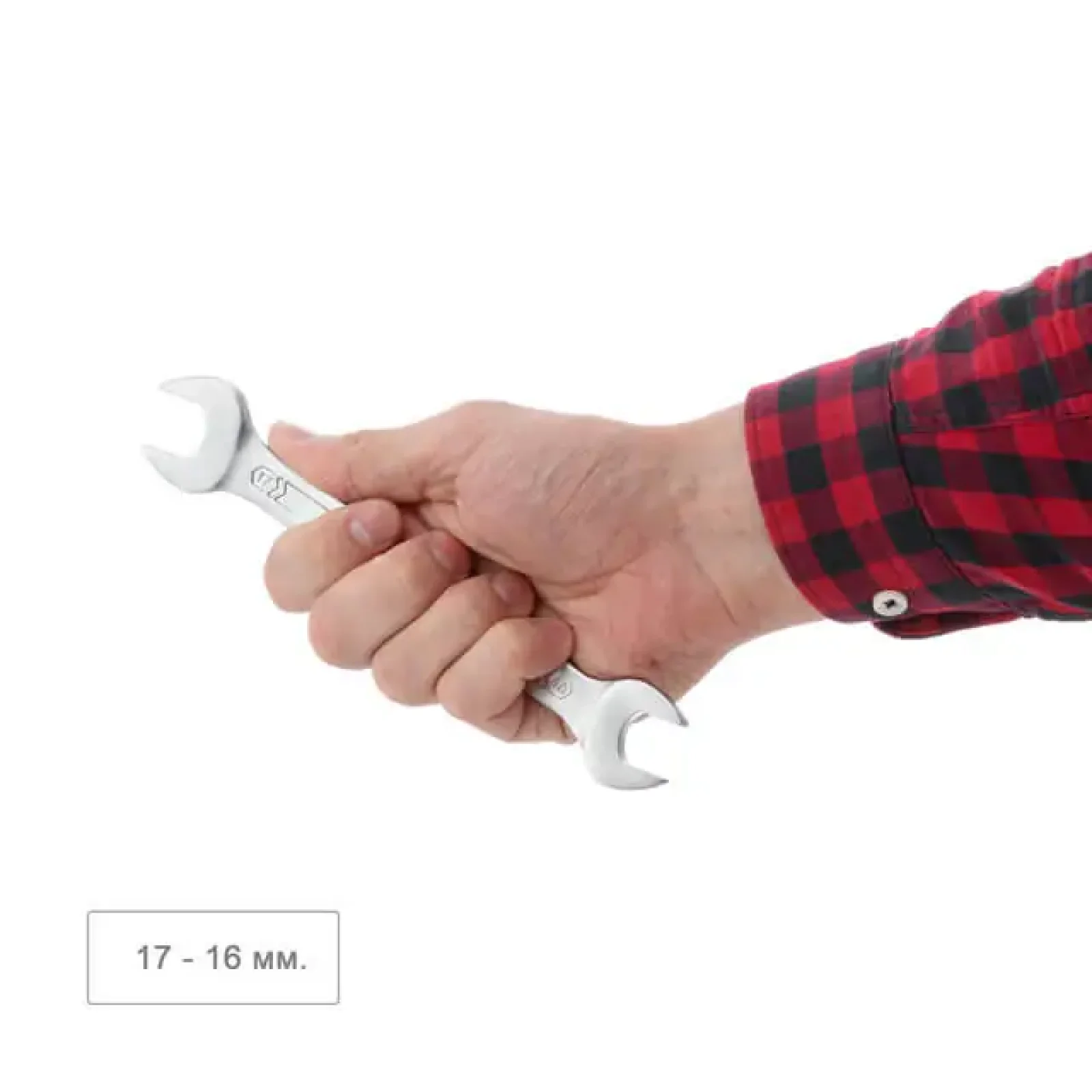 Ключ ріжковий, 16-17 мм, Cr-V, покриття: сатин-хром, DIN3110, STORM INTERTOOL (XT-1116) UA