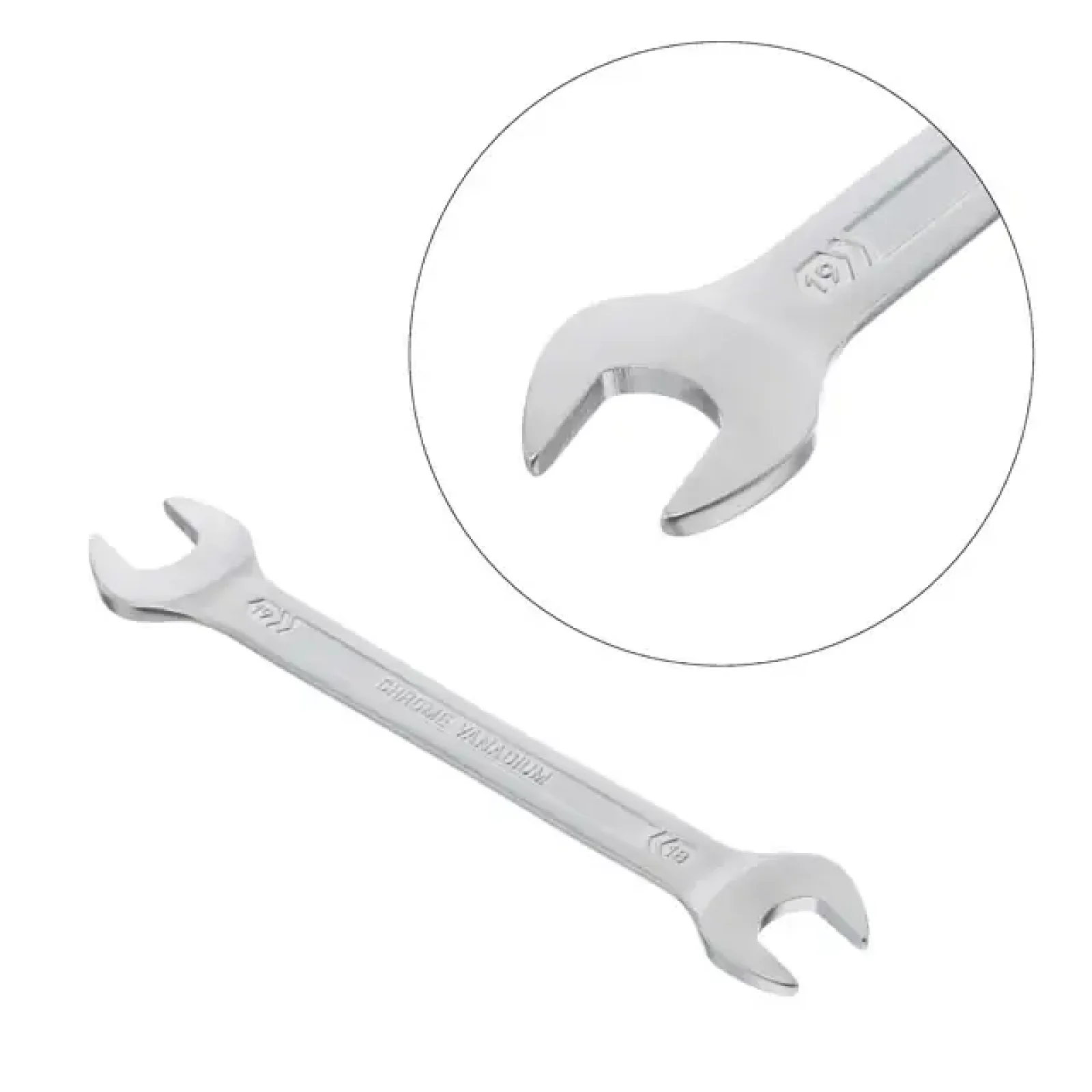 Ключ ріжковий, 18-19 мм, Cr-V, покриття: сатин-хром, DIN3110, STORM INTERTOOL (XT-1118) UA