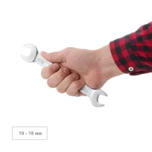 Ключ ріжковий, 18-19 мм, Cr-V, покриття: сатин-хром, DIN3110, STORM INTERTOOL (XT-1118) UA