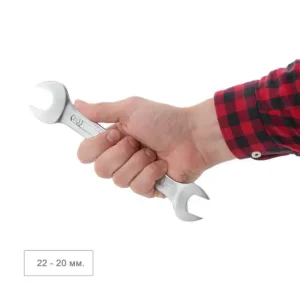 Ключ ріжковий, 20-22 мм, Cr-V, покриття: сатин-хром, DIN3110, STORM INTERTOOL (XT-1120) UA