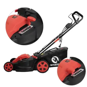 Газонокосарка електрична 1,8 кВт, 230 В~50 Гц, 3200 об/хв, ширина захвату 400 мм, висота зрізу 25-75 мм, контейнер 40 л, STORM INTERTOOL (WT-2265) UA