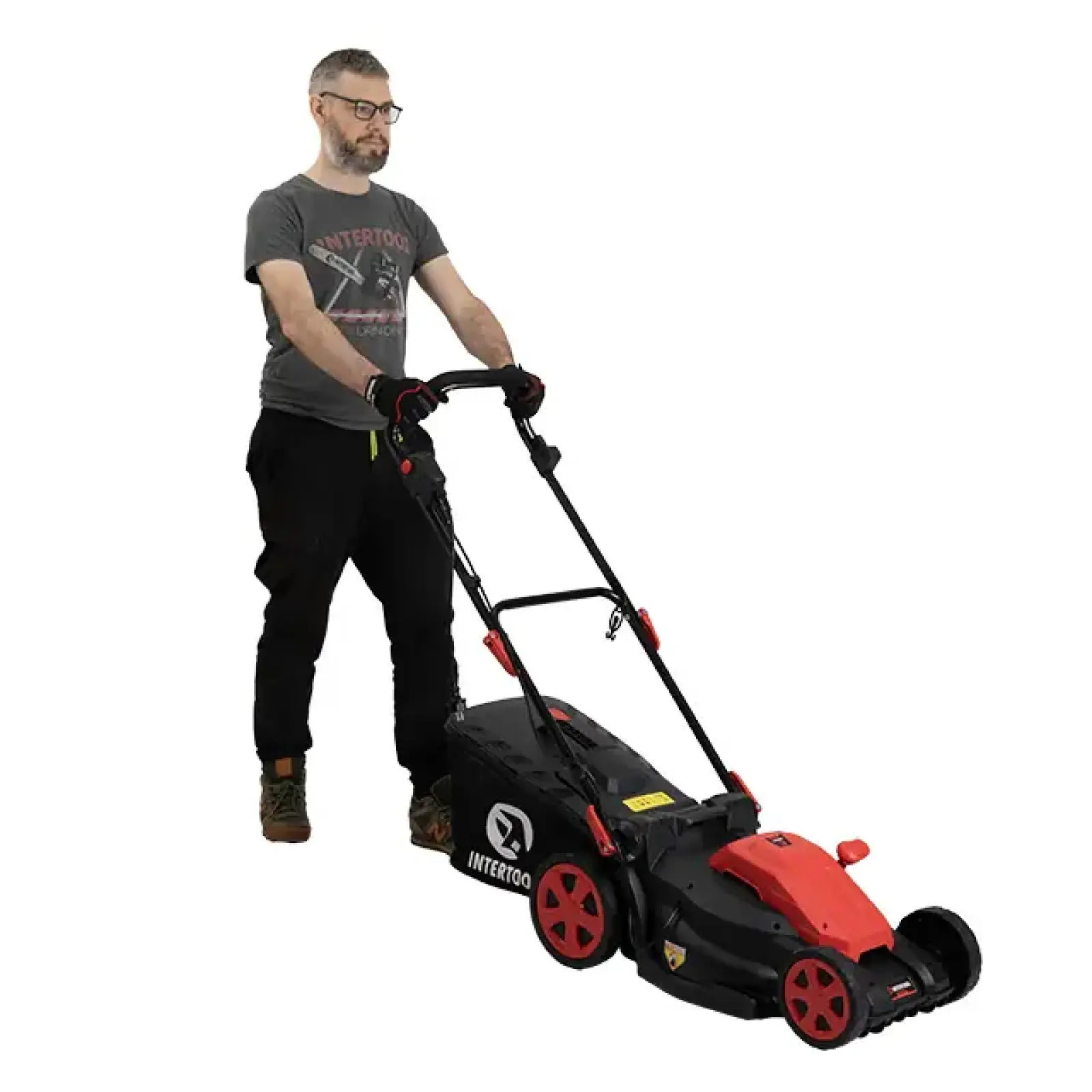 Газонокосарка електрична 1,8 кВт, 230 В~50 Гц, 3200 об/хв, ширина захвату 400 мм, висота зрізу 25-75 мм, контейнер 40 л, STORM INTERTOOL (WT-2265) UA