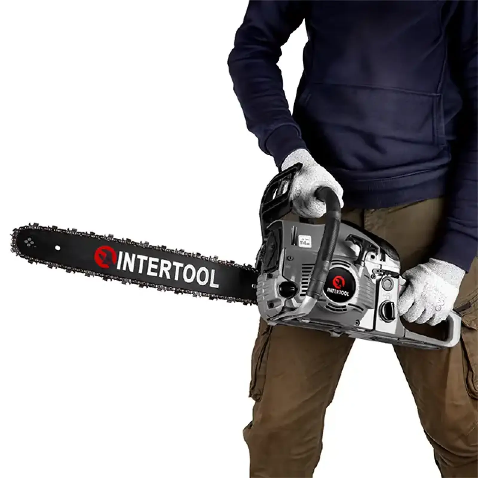 Бензопила ланцюгова, 2,4 кВт (3,3 к/с), 52 см³, шина 45 см, 3200 об/хв INTERTOOL (DT-2208) UA