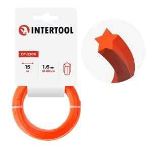Лiска для тримера "зірка", 1.6 мм x 15 м INTERTOOL (DT-2306) UA