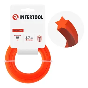 Лiска для тримера "зірка", 2.7 мм x 15 м INTERTOOL (DT-2309) UA