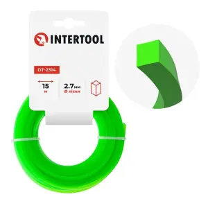 Лiска для тримера "квадрат", 2.7 мм x 15 м INTERTOOL (DT-2314) UA