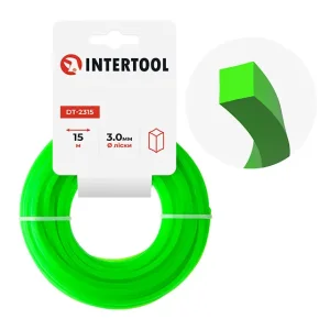 Лiска для тримера "квадрат", 3.0 мм x 15 м INTERTOOL (DT-2315) UA