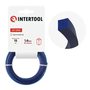 Лiска для тримера "квадрат" армована, 1.6 мм x 15 м INTERTOOL (DT-2316) UA