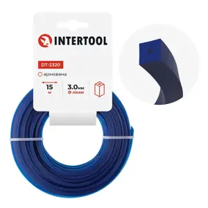 Лiска для тримера "квадрат" армована, 3.0 мм x 15 м INTERTOOL (DT-2320) UA