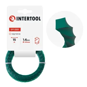 Лiска для тримера "квадрат" кручена, 1.6 мм x 15 м INTERTOOL (DT-2321) UA