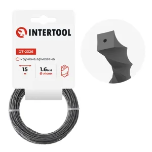 Лiска для тримера "квадрат" кручена армована, 1.6 мм x 15 м INTERTOOL (DT-2326) UA