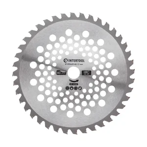 Ніж для мотокоси/тримера з твердосплавними напайками ø255x25.4x1.2 мм 40T, HRC 82-86, хвилеподібний INTERTOOL (DT-2352) UA