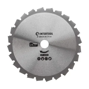 Ніж для мотокоси/тримера з твердосплавними напайками ø228x25.4x1.8 мм 24T INTERTOOL (DT-2353) UA