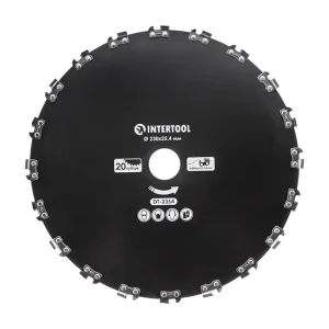 Ніж для мотокоси/тримера ø230x25.4 мм 20T, ланцюговий INTERTOOL (DT-2354) UA