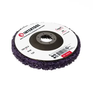 Диск зачисний зі спіненого абразиву, фіолетовий, 125×22,2×13 мм, P46, T27, 7600 об/хв INTERTOOL (BT-0603) UA