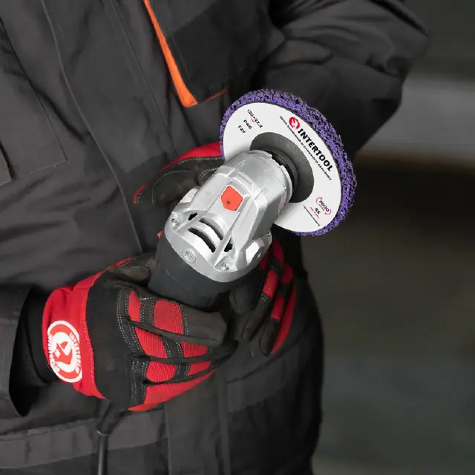 Диск зачисний зі спіненого абразиву, фіолетовий, 125×22,2×13 мм, P46, T27, 7600 об/хв INTERTOOL (BT-0603) UA