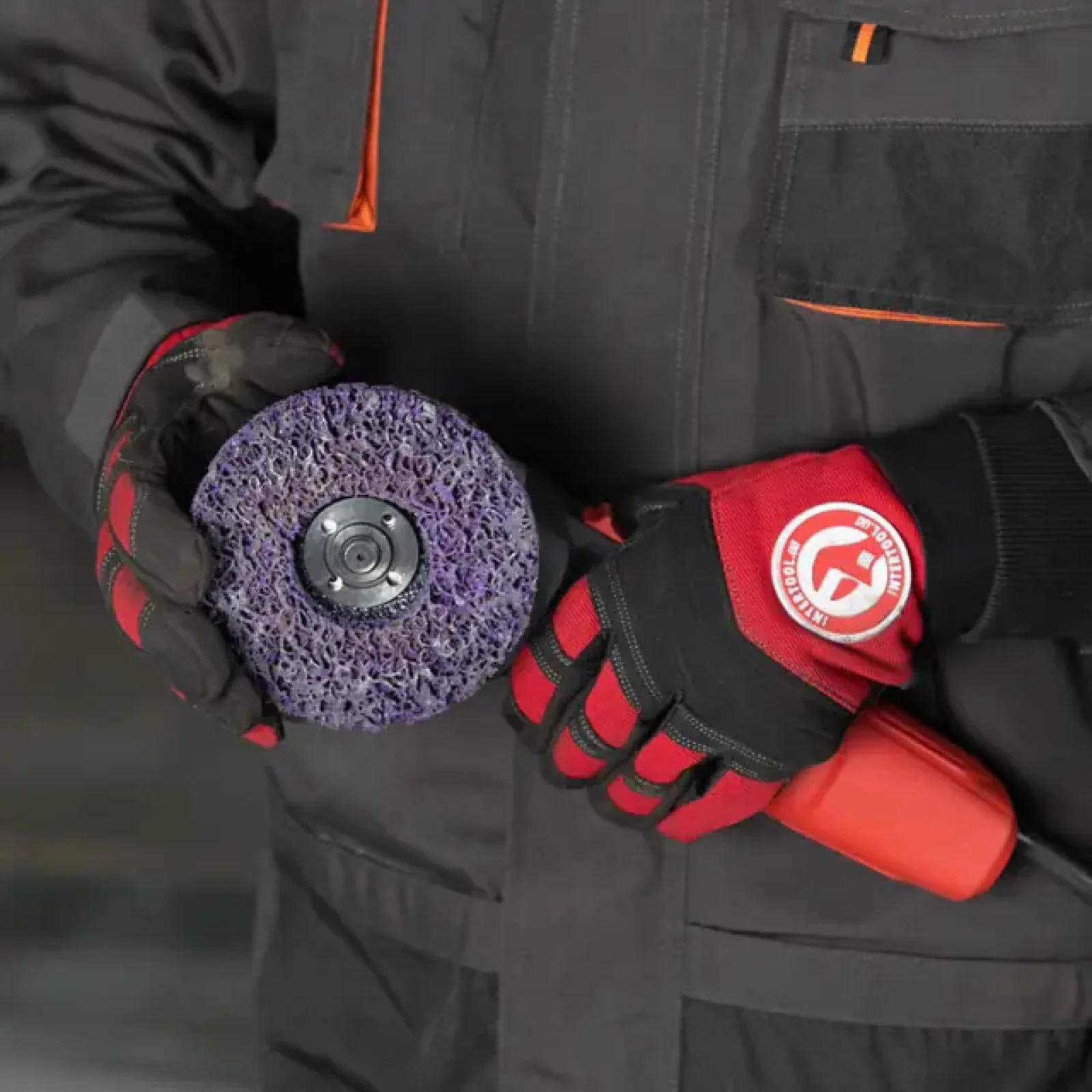 Диск зачисний зі спіненого абразиву, фіолетовий, 125×22,2×13 мм, P46, T27, 7600 об/хв INTERTOOL (BT-0603) UA