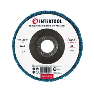 Диск зачисний із спіненого абразиву, блакитний, 125×22,2×13 мм, P46, T27, 7600 об/хв INTERTOOL (BT-0604) UA
