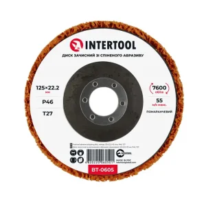 Диск зачисний із спіненого абразиву, оранжевий, 125×22,2×13 мм, P46, T27, 7600 об/хв INTERTOOL (BT-0605) UA