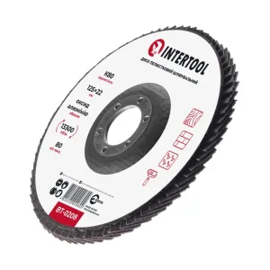 Диск шліфувальний пелюстковий, 125×22 мм, зерно K80, 13300 об/хв INTERTOOL (BT-0208) UA