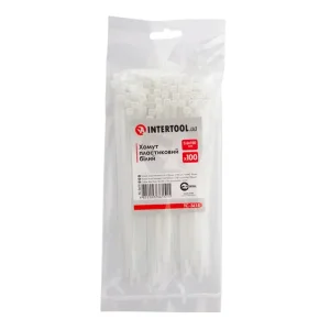 Хомут пластиковий, 3,6×150 мм, 100 шт/упак, білий INTERTOOL (TC-3615) UA