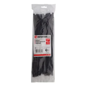 Хомут пластиковий, 4,8×300 мм, 100 шт/упак, чорний INTERTOOL (TC-4831) UA