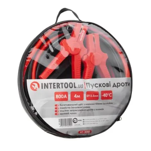 Пускові дроти 800 А, 4 м, до -40°C, чохол INTERTOOL (AT-3050) UA