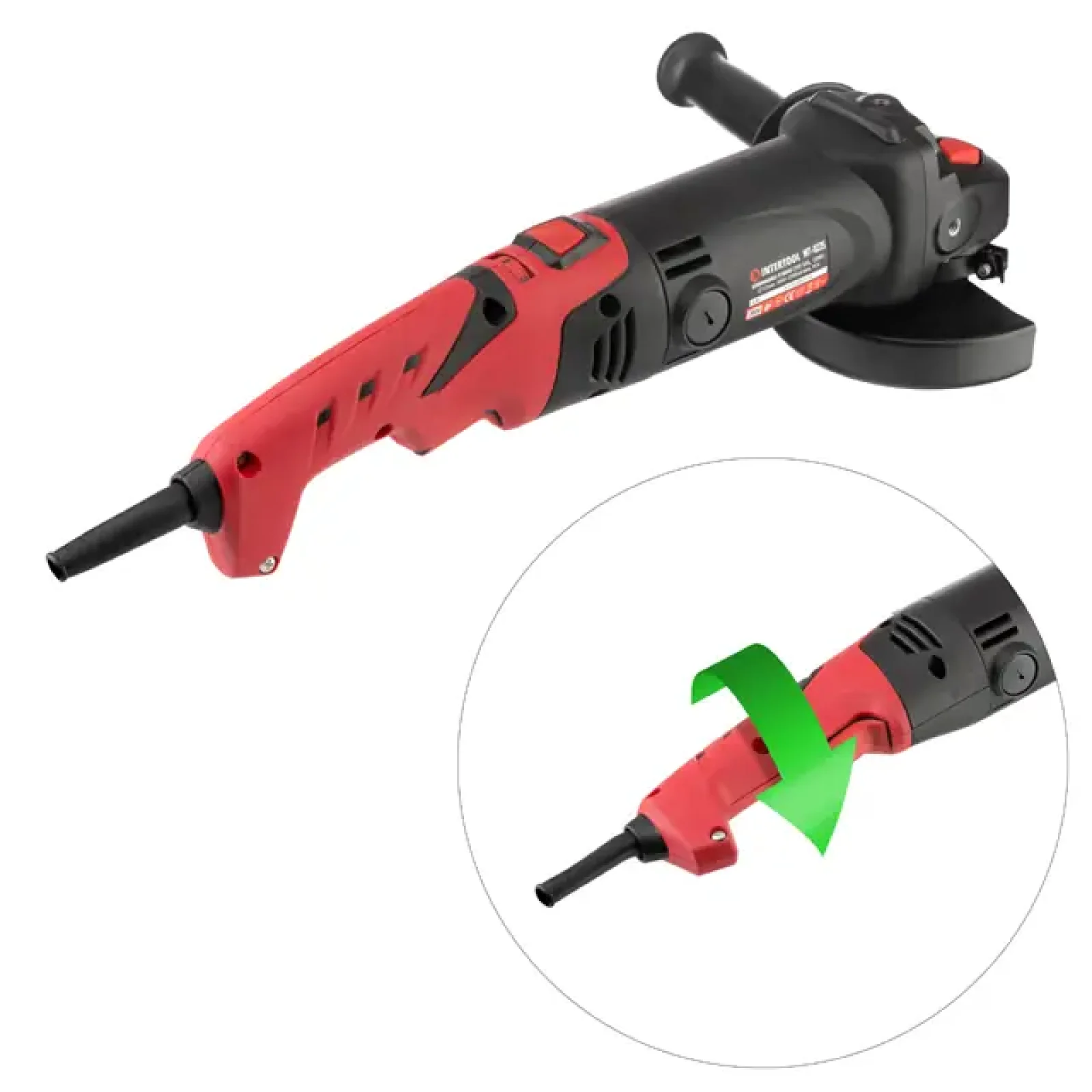 Шліфмашина кутова INTERTOOL 1,2 кВт, 5000-12000 об/хв, диск 125 мм, поворотне руків’я (WT-0225) UA