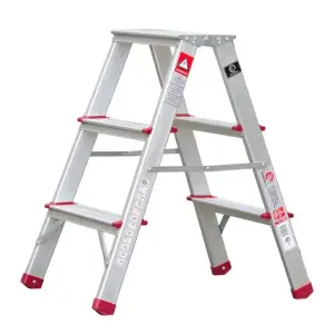 Драбина алюмінієва двостороння, 3 сходинки, висота: 668 мм, 150 кг INTERTOOL (LT-1103) UA