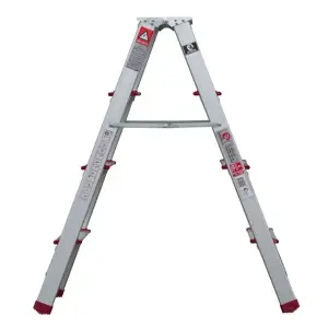 Драбина алюмінієва двостороння, 4 сходинки, висота: 876 мм, 150 кг INTERTOOL (LT-1104) UA