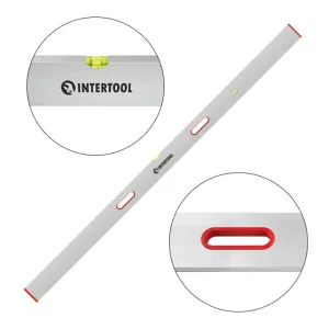 Правило-рівень, 2000 мм, 2 капсули (вертикальна і горизонтальна), з ручками INTERTOOL (MT-2120) UA