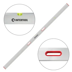 Правило-рівень, 2500 мм, 2 капсули (вертикальна і горизонтальна), з ручками INTERTOOL (MT-2125) UA