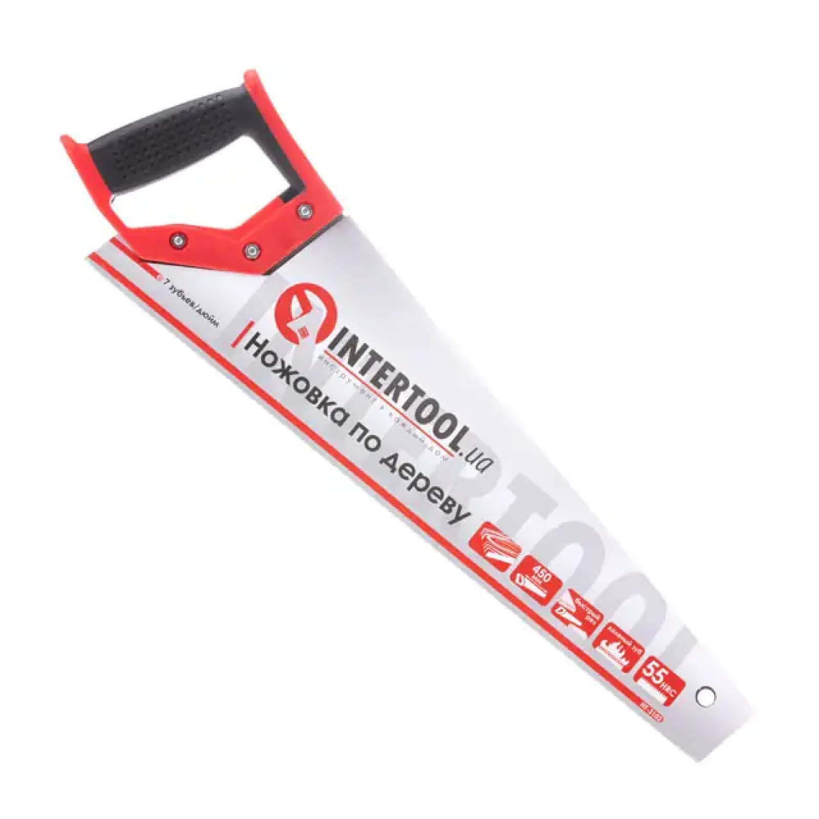 Ножівка по деревині, 450 мм, з гартованим зубом, 55 HRC INTERTOOL (HT-3102) UA