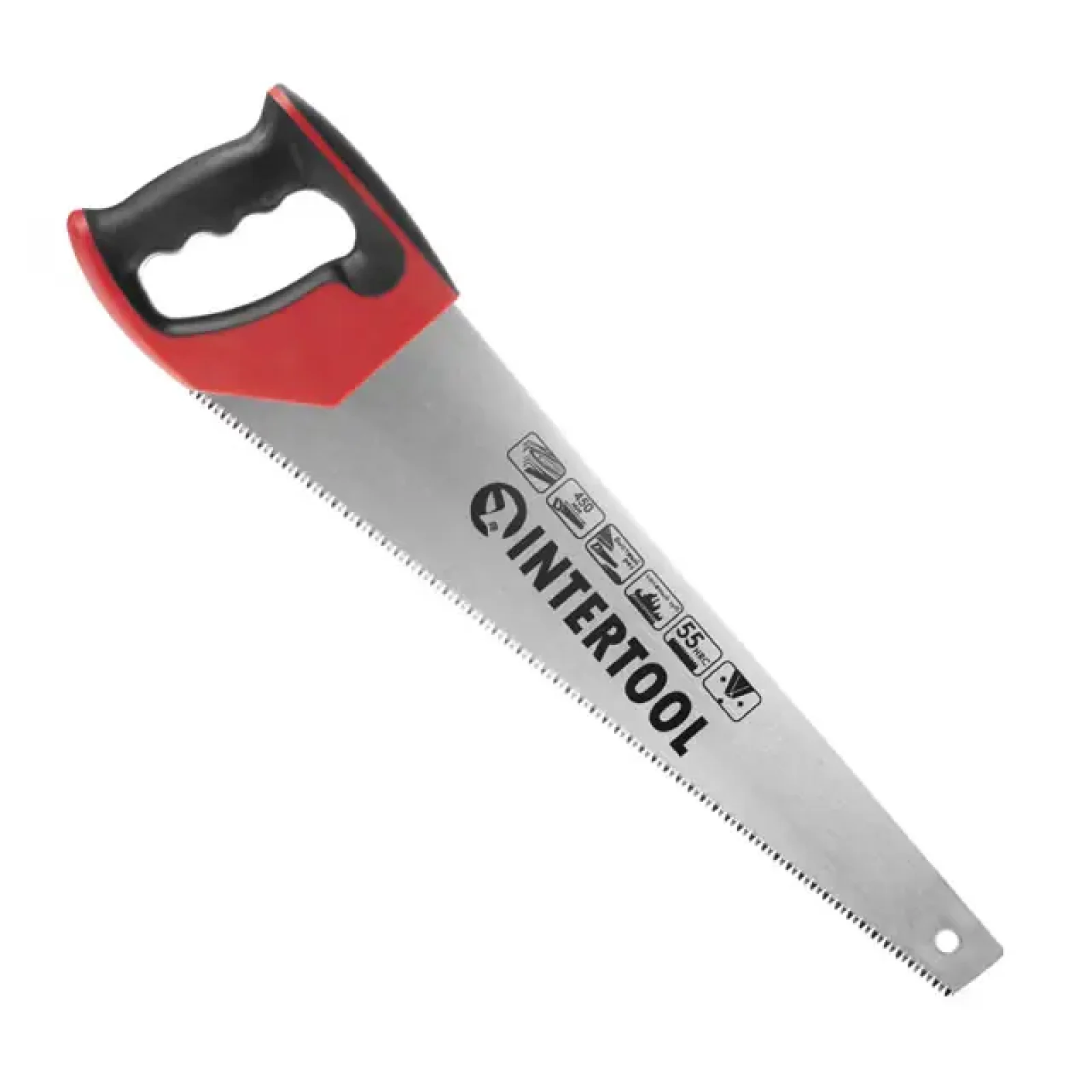 Ножівка по деревині, 450 мм, з гартованим зубом, потрійне заточування, 7 зуб/дюйм INTERTOOL (HT-3105) UA