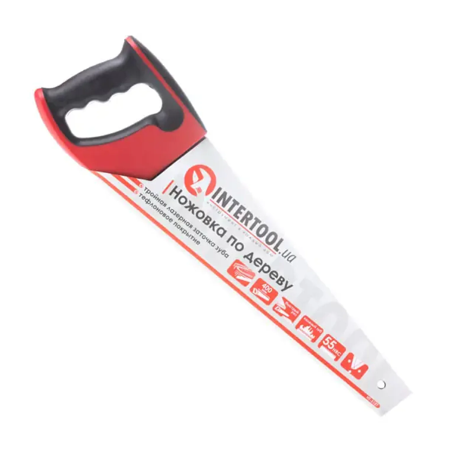 Ножівка по деревині, 400 мм, з тефлоновим покриттям, з гартованим зубом, потрійне заточування, 7 зуб/дюйм INTERTOOL (HT-3107) UA