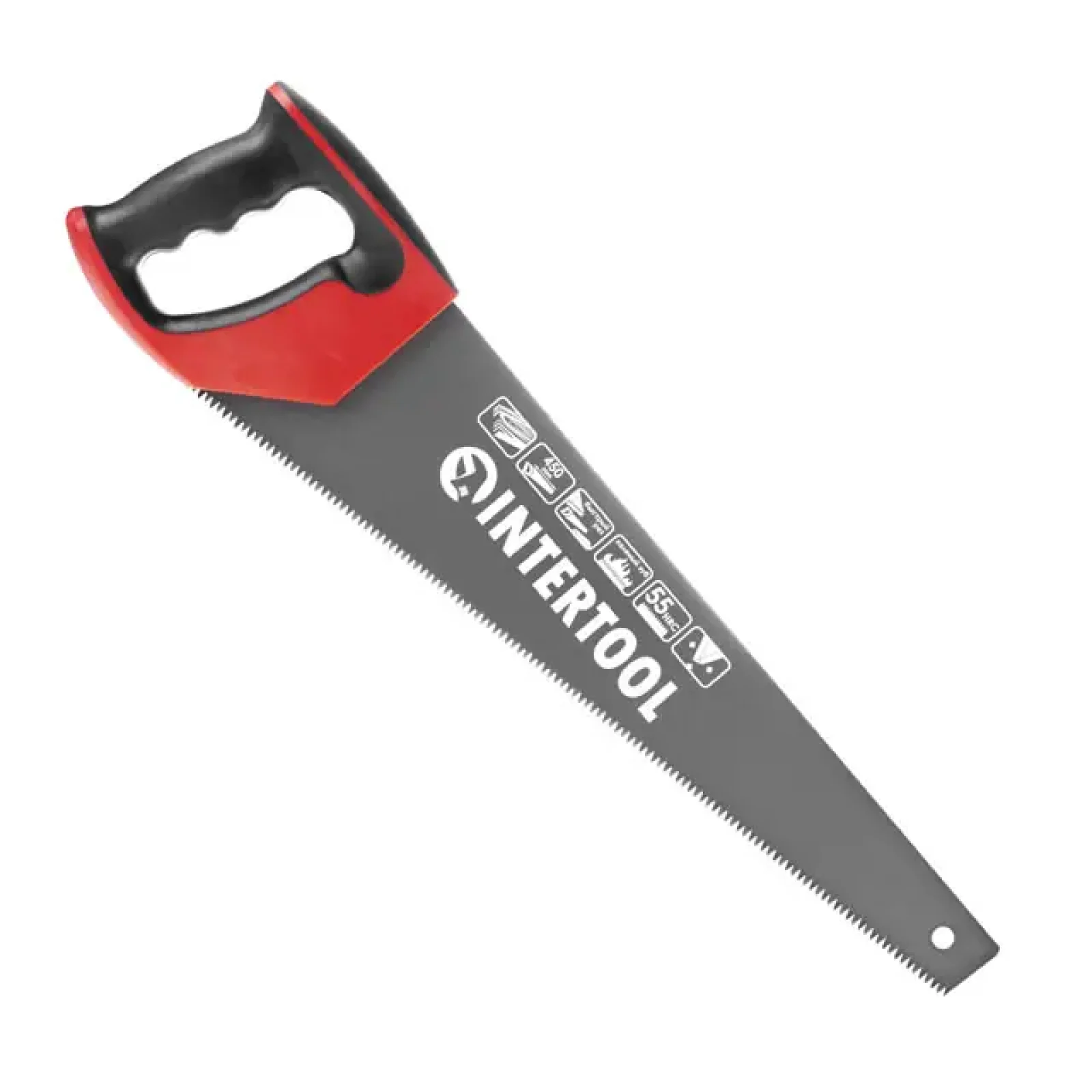 Ножівка по деревині, 450 мм, з тефлоновим покриттям, з гартованим зубом, потрійне заточування, 7 зуб/дюйм INTERTOOL (HT-3108) UA