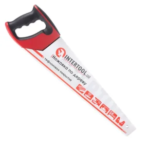 Ножівка по деревині, 450 мм, з тефлоновим покриттям, з гартованим зубом, потрійне заточування, 7 зуб/дюйм INTERTOOL (HT-3108) UA