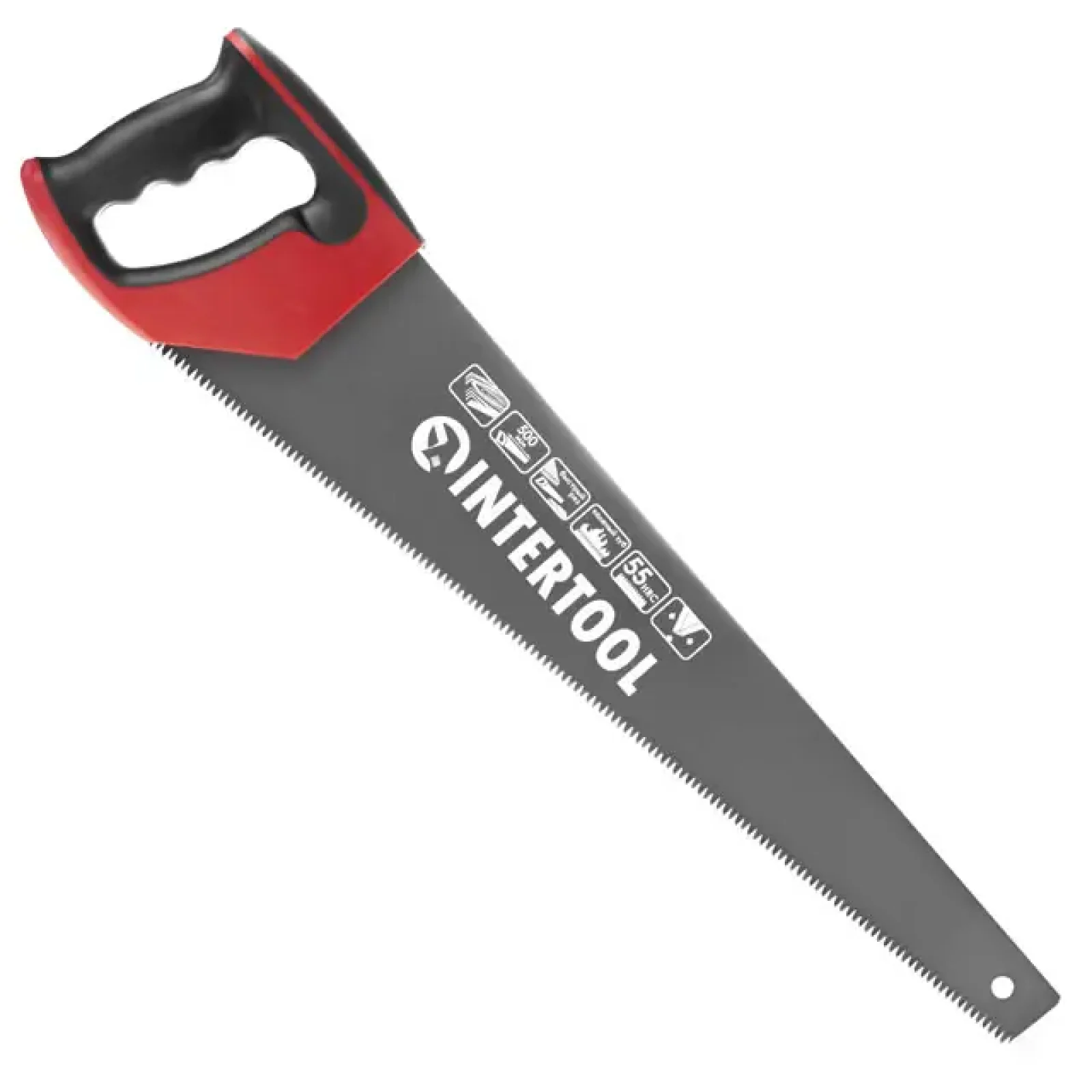 Ножівка по деревині, 500 мм, з тефлоновим покриттям, з гартованим зубом, потрійне заточування, 7 зуб/дюйм INTERTOOL (HT-3109) UA