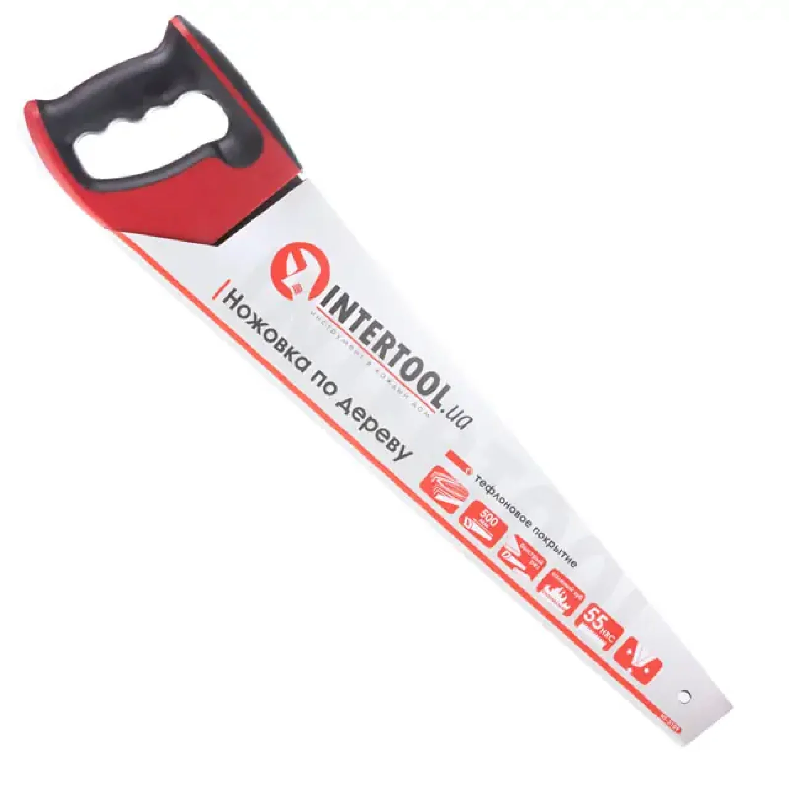 Ножівка по деревині, 500 мм, з тефлоновим покриттям, з гартованим зубом, потрійне заточування, 7 зуб/дюйм INTERTOOL (HT-3109) UA