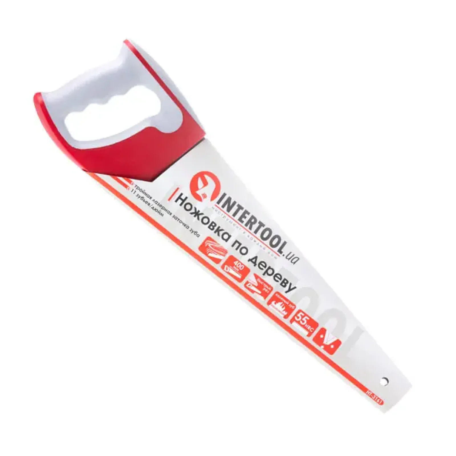 Ножівка по деревині, 400 мм, з гартованим зубом, потрійне заточування, 11 зуб/дюйм INTERTOOL (HT-3161) UA