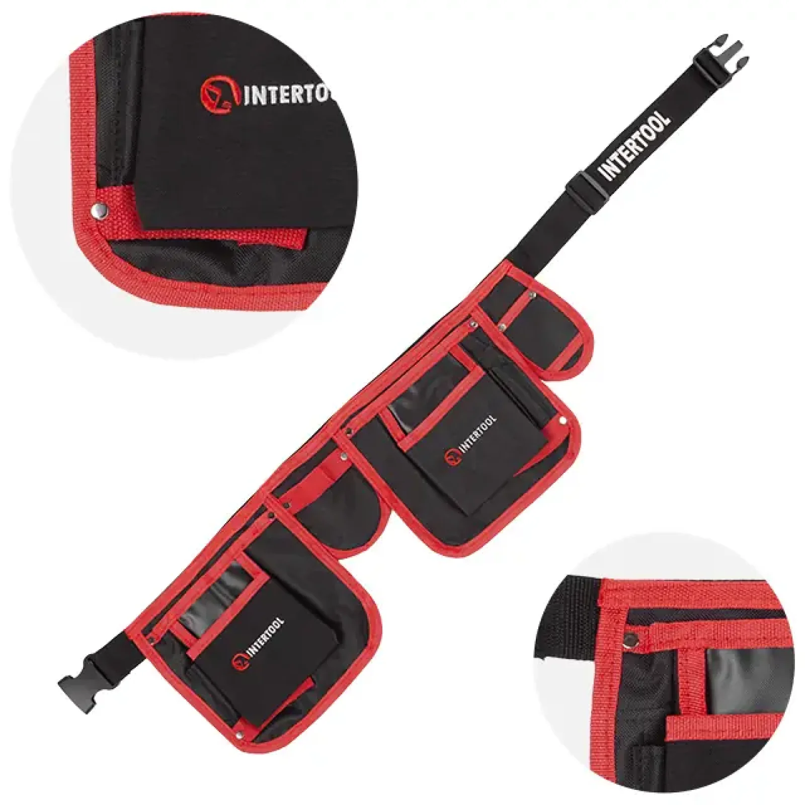 Сумка поясна слюсарно-будівельна, 11 кишень, поліестер INTERTOOL (SP-1015) UA