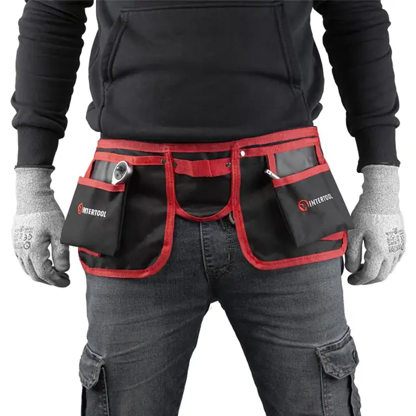 Сумка поясна слюсарно-будівельна, 11 кишень, поліестер INTERTOOL (SP-1015) UA